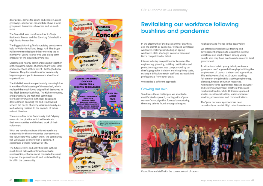 A group of people standing in a magazine

Description automatically generated