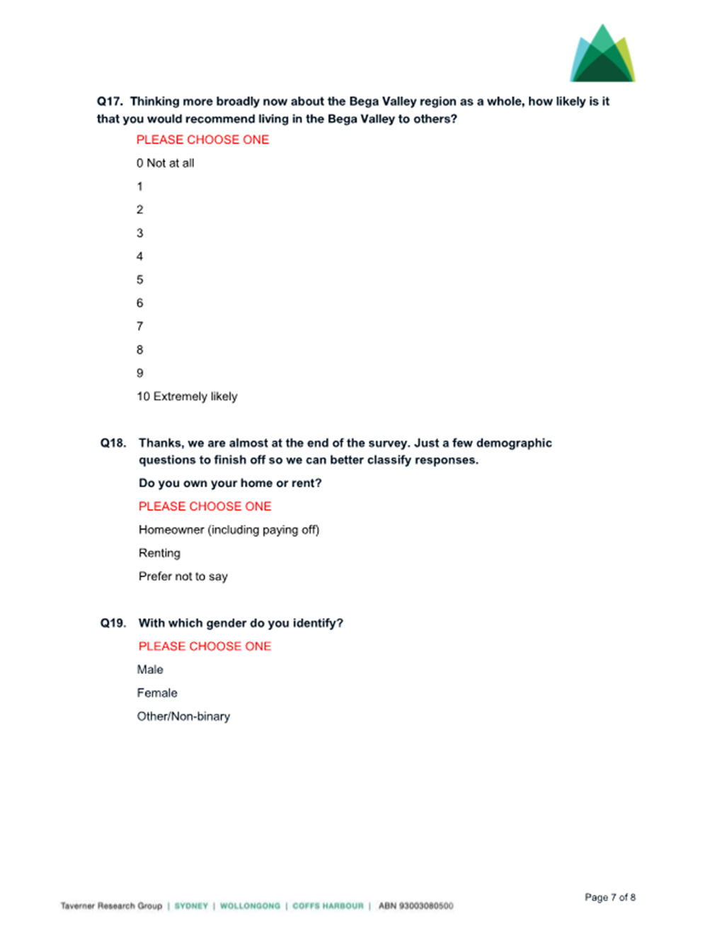 A questionnaire with red text

Description automatically generated